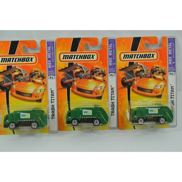 Matchbox Trash Titan MBX Metal Lot of 3 Diecast Cars NOC Waste Management Green - Picture 1 of 4